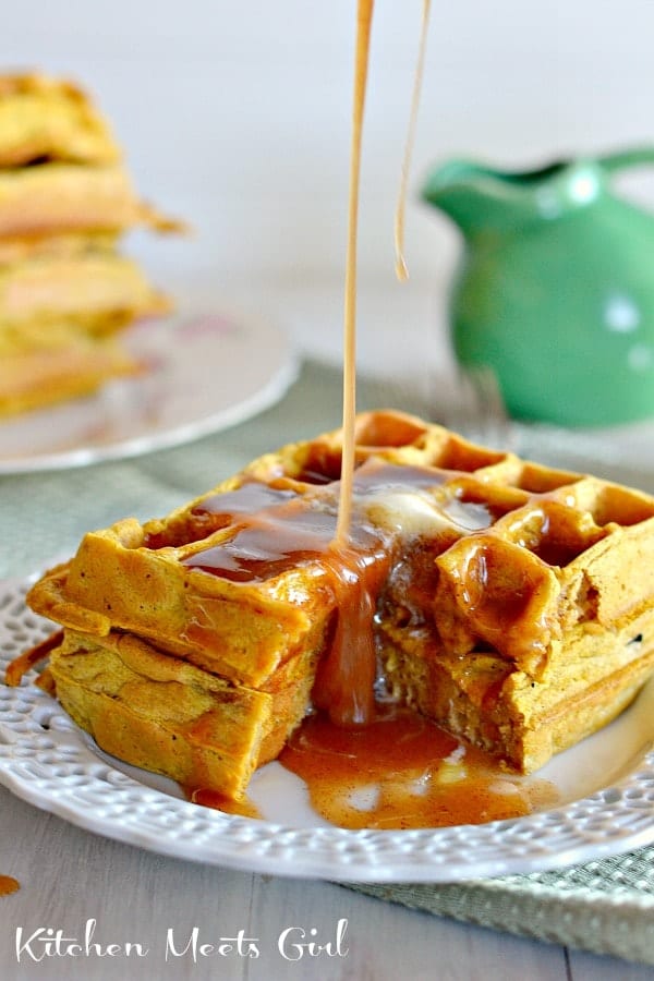 Combine two favorite fall flavors--pumpkin and apple cider--for a comforting, decadent breakfast for a special morning. The syrup alone is out of this world! From Kitchen Meets Girl