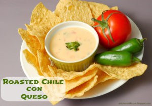 roasted chile con queso w words