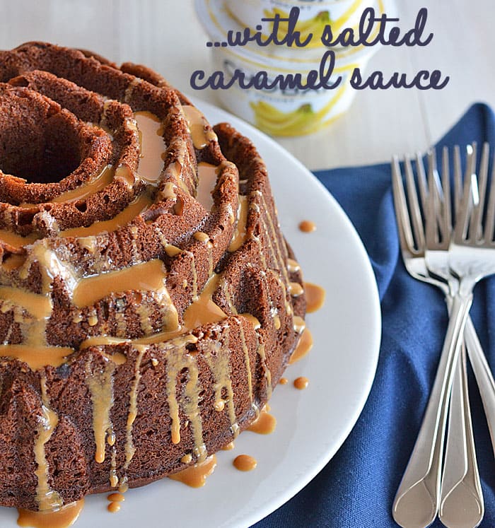 The Best Banana Bundt Cake - use #Chobani banana yogurt in place of the sour cream to give this recipe extra flavor! You're going to love it! #recipe #banana bread