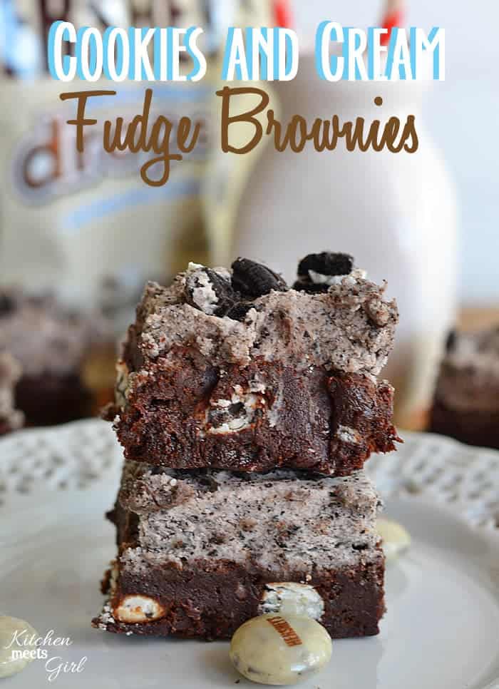 Cookies and Cream Fudge Brownies at www.kitchenmeetsgirl.com - if you use only one base brownie recipe in your life, use this one! #recipes #brownies