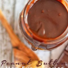 This peanut butter hot fudge sauce comes together in 15 minutes and is so much better than the stuff you buy at your grocery store! #recipes #fudge #peanut butter