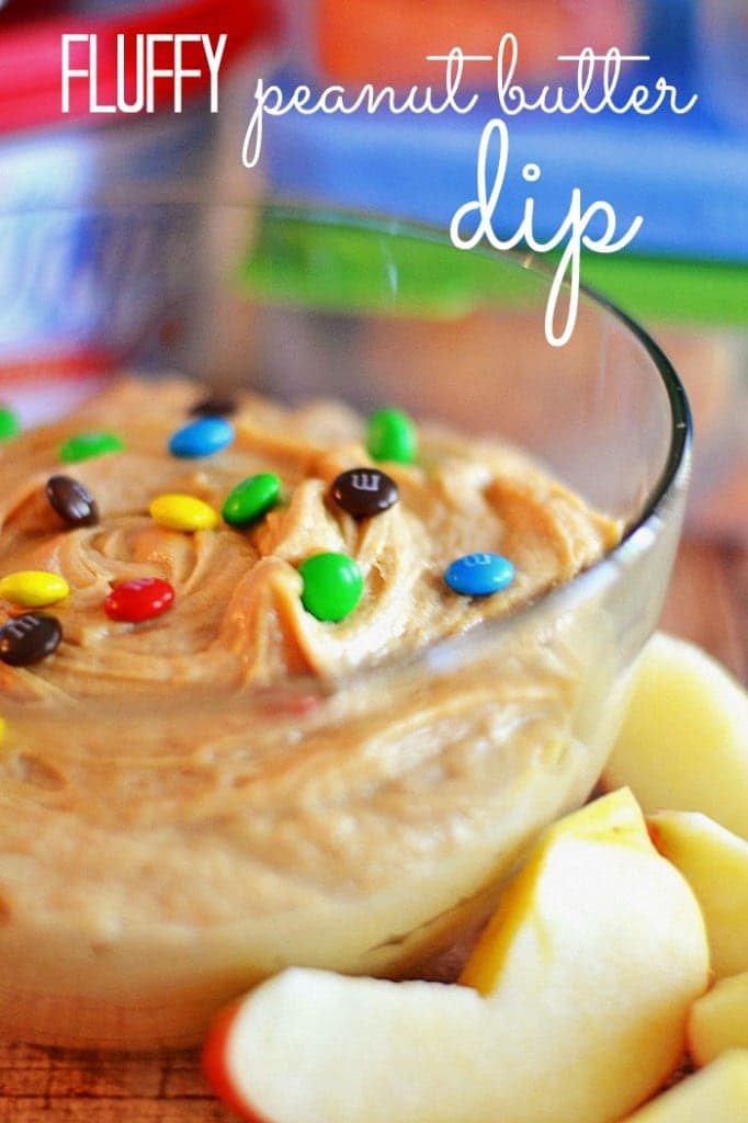 Whipped peanut butter, brown sugar and cream cheese are the perfect combination for this fluffy dip! #abetterlunch #PMedia #ad