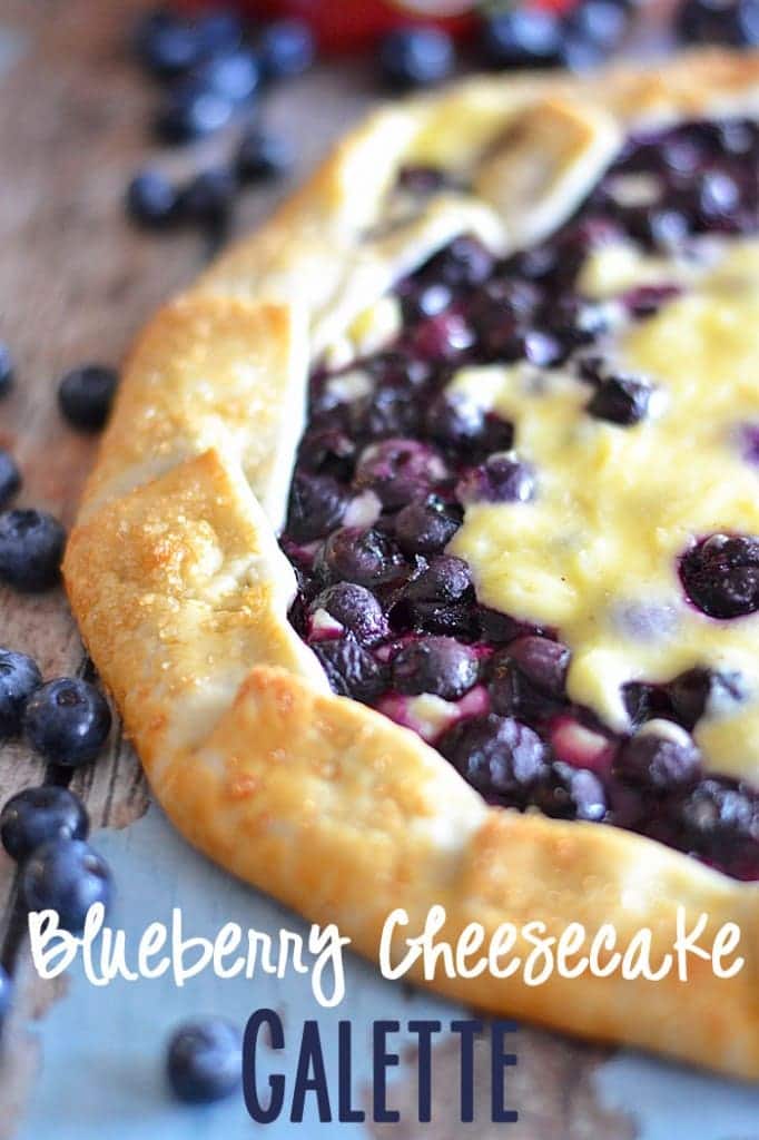 This blueberry cheesecake galette is super simple, yet elegant - a perfect recipe for even a novice chef! #recipe #blueberries #pie