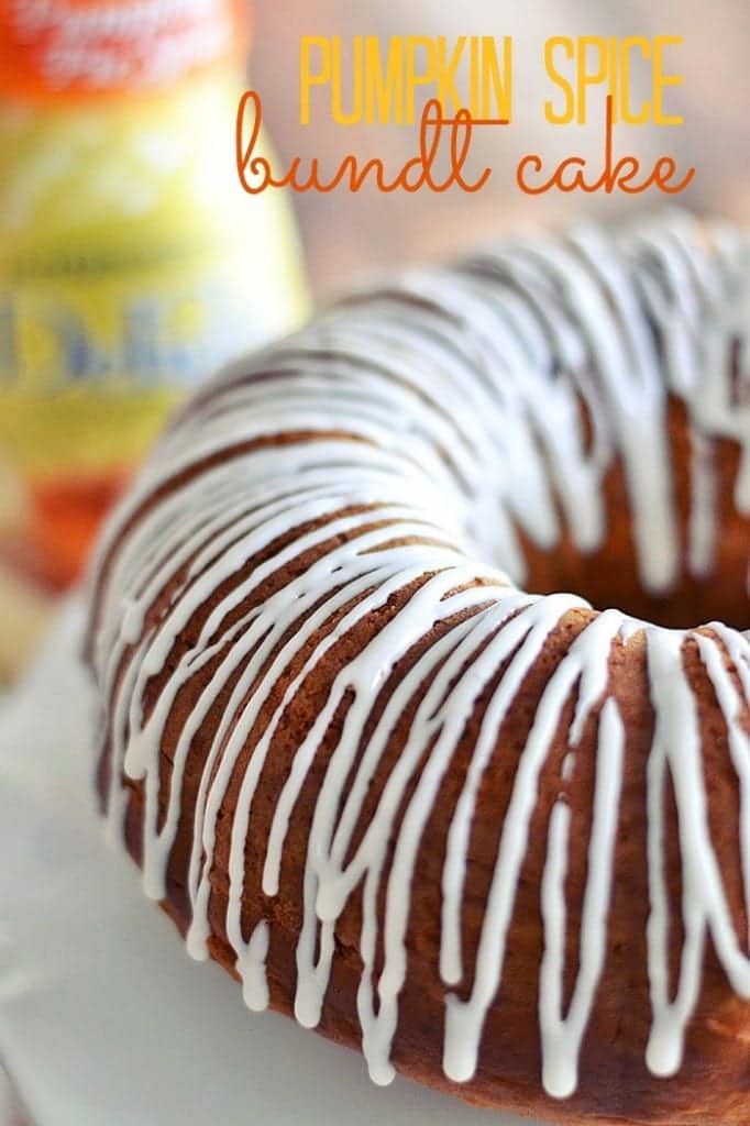 Pumpkin Spice Bundt Cake - adding pumpkin puree and evaporated milk is an easy way to jazz up a plain old spice cake mix! Comes together in a flash and tastes like homemade! 