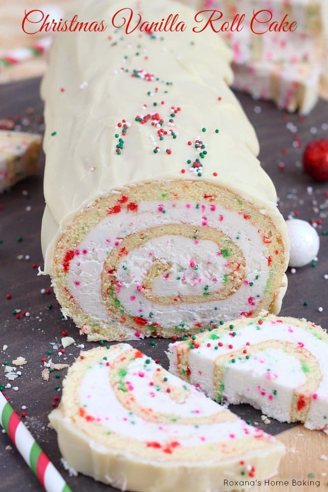 Christmas-Vanilla-Roll-Cake-Recipe-