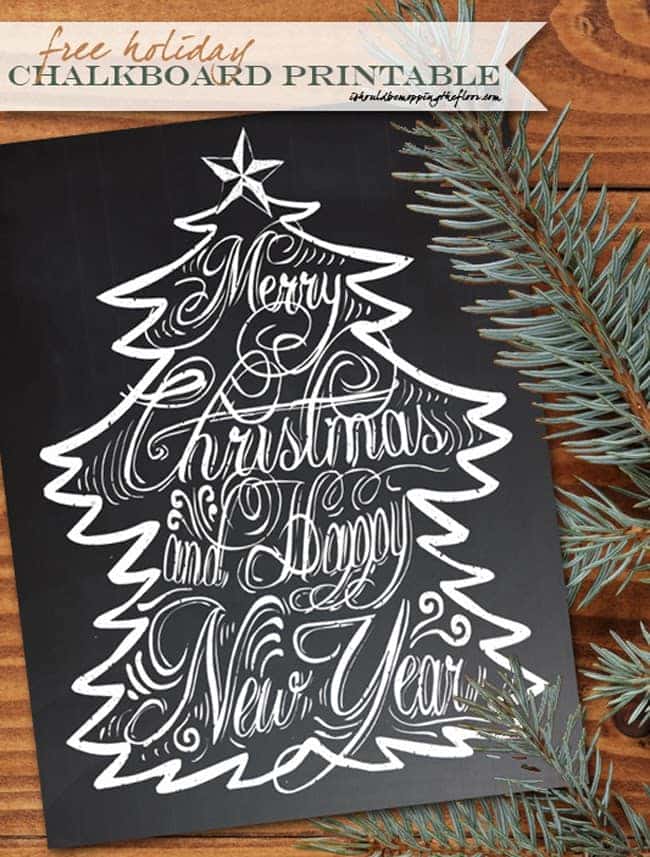christmas chalkboard printable