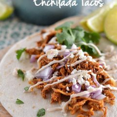You need only a handful of ingredients to make these easy Slow Cooker Enchilada Tacos - making this the perfect dinner for busy nights!