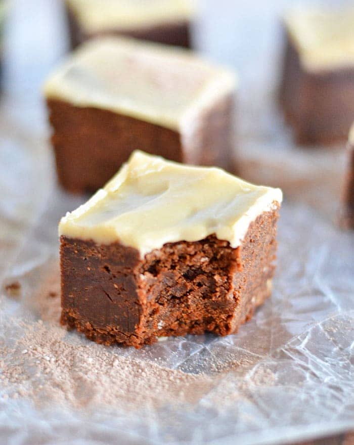 Irish Cream is incorporated into the batter in these Irish Cream Brownies with Brown Butter Icing. It's also brushed on top of the warm brownies right out of the oven. Finally, it's incorporated into the brown butter icing that is spread on top.