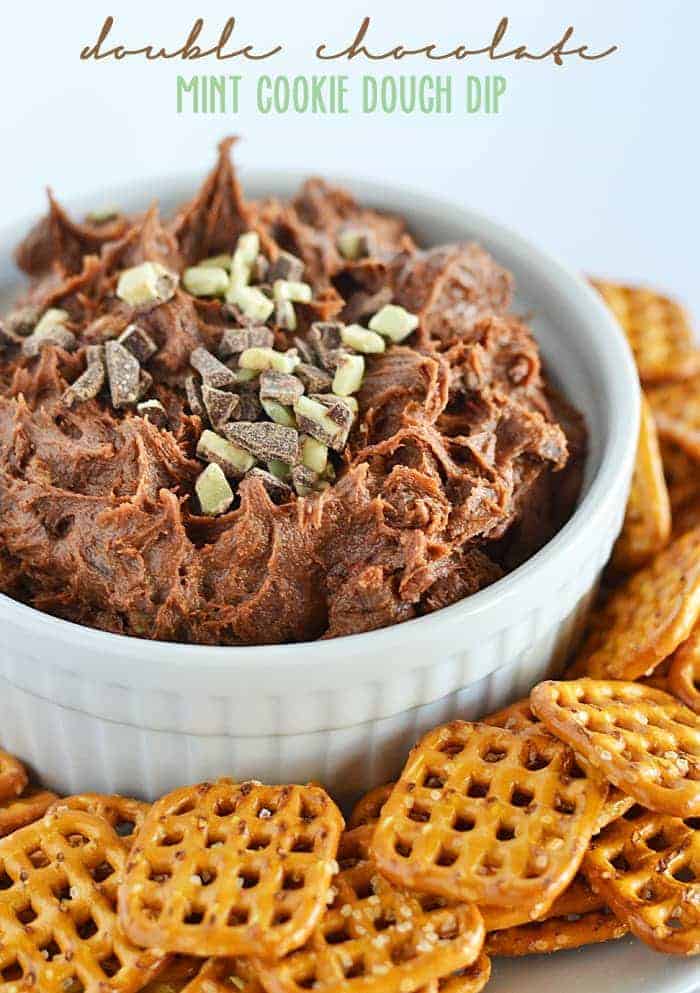 This decadent Double Chocolate Mint Cookie Dough Dip will satisfy the craving of any cookie dough lover - and it's super simple to make!