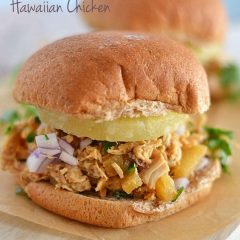 This Slow Cooker Hawaiian Chicken is the perfect combination of salty and sweet and is sure to please even the pickiest of eaters!