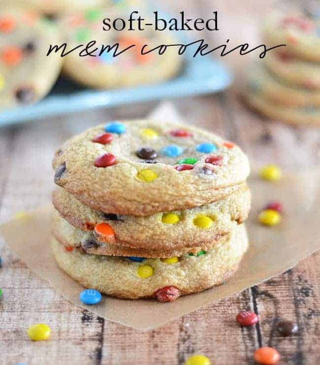 These Soft-Baked M&M Cookies are super soft and chewy, and taste just like the ones you get from the bakery!