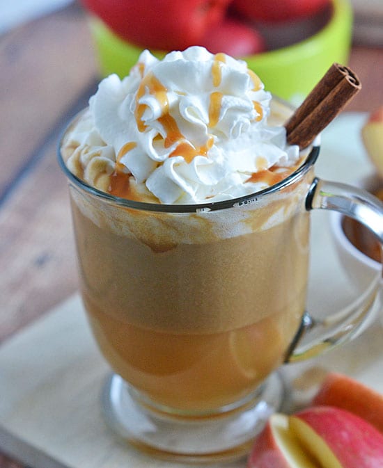 This Salted Caramel Apple Cider is the perfect way to warm up on cool fall nights. With just a few ingredients and 10 minutes, you'll be sipping your way to fall flavors in no time!