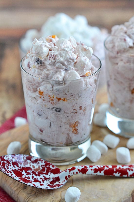 Cranberries, oranges, pineapple and pecans are the perfect combination in this easy make and go Cranberry Orange Fluff.