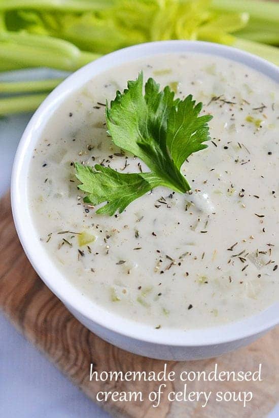 Learn how to make Homemade Condensed Cream of Celery Soup - it takes just a few ingredients and about 20 minutes to replace those cans of goo with a version you can feel good about eating!