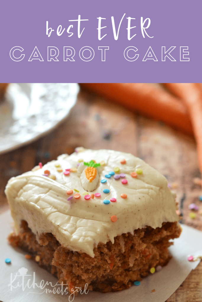 Simple, moist, and delicious. This Best Ever Carrot Cake with Cinnamon Cream Cheese Icing packs a flavor punch with the comforting flavors of cinnamon and spice. It's bursting with carrots and coconut, and piled high with frosting.  Your spring table won't be complete without it.