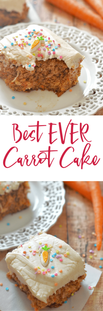 Simple, moist, and delicious. This Best Ever Carrot Cake with Cinnamon Cream Cheese Icing packs a flavor punch with the comforting flavors of cinnamon and spice. It's bursting with carrots and coconut, and piled high with frosting