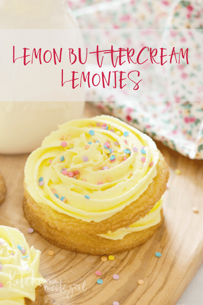 These Lemon Buttercream Lemonies are everything you want in a spring cookie: light, refreshing, deliciously tender, and frosted with a buttercream that is bright, fresh, creamy and perfectly lemony.